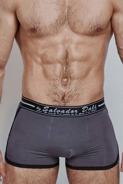 Мужские трусы-боксеры с контрастной обработкой края (Размер: XXL) (Цвет: серый)