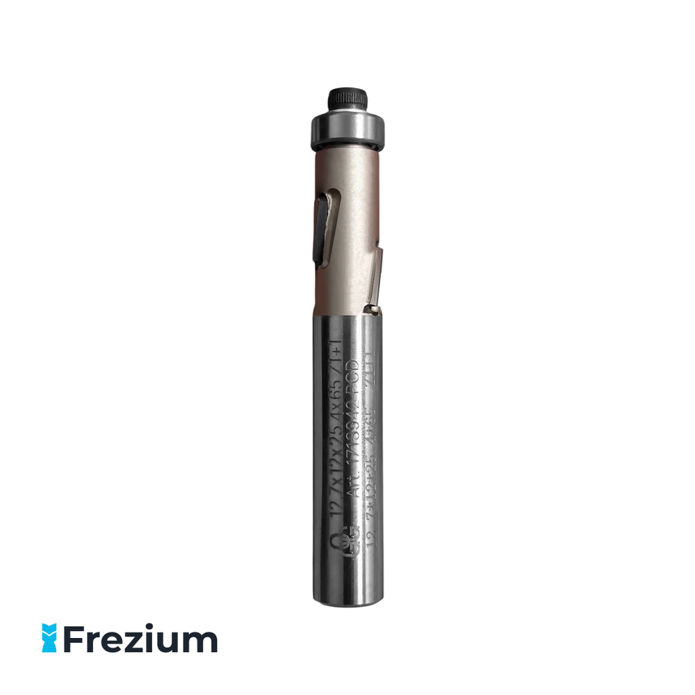 Обгонная алмазная фреза по дереву с нижним подшипником "O.G.Germany" 12.7x12x25.4x65 Z1+1; 1712942 PCD