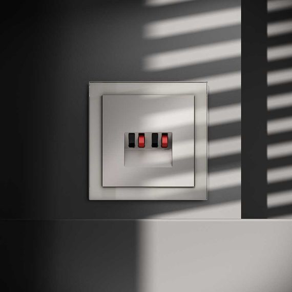 Розетка акустическая встраиваемая Voltum S70 4-местная, (кашемир) VLS060303