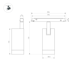 Светильник MAG-ORIENT-SPOT-R45-9W Warm3000 (BK, 24 deg, 48V, DALI) (Arlight, IP20 Металл, 5 лет) 048661