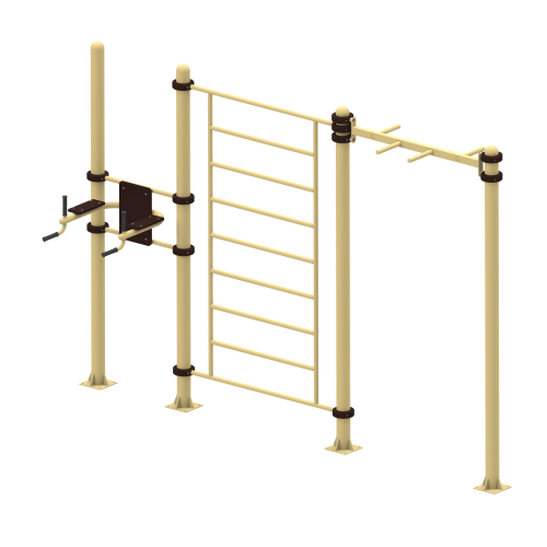 Спортивный комплекс №48, со шведской стенкой, 3750*1000*2700 мм., D=89 мм.