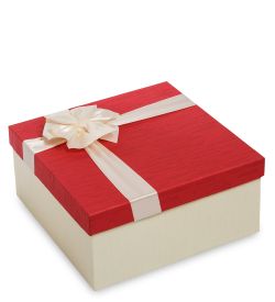 WG-52/4-B Коробка подарочная «Квадрат» цв.беж/красн.