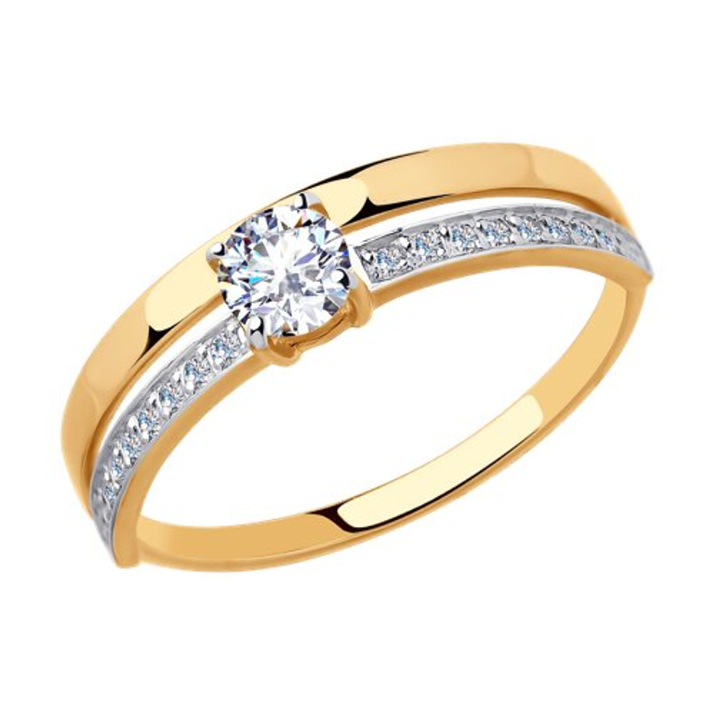 Кольцо из золота с фианитами