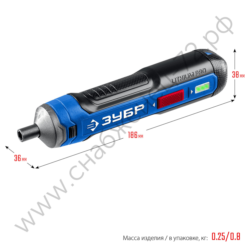 ЗУБР ZUBR GO 4 Vmax, аккумуляторная отвертка, кейс, 33 биты, Профессионал (PSD-4S)