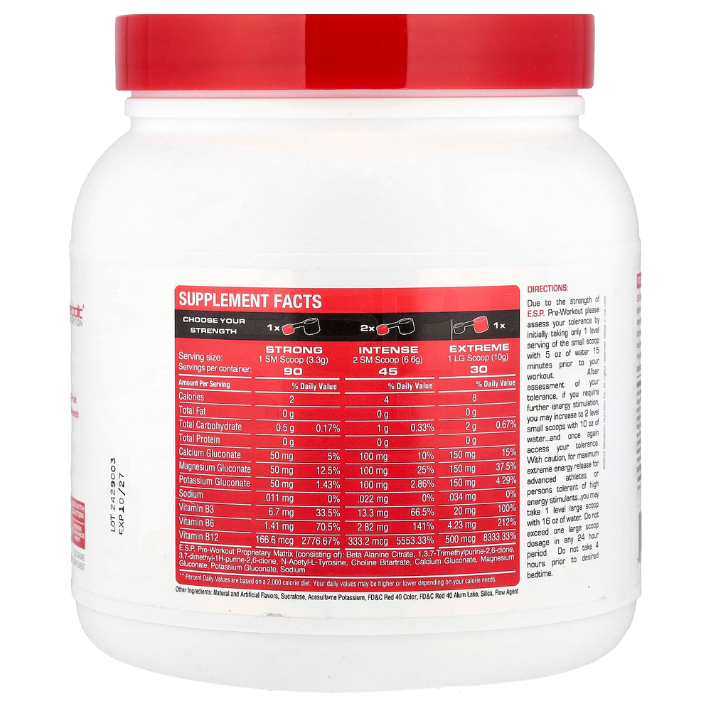 Metabolic Nutrition, ESP®, предтренировочный комплекс, фруктовый пунш, 300 г