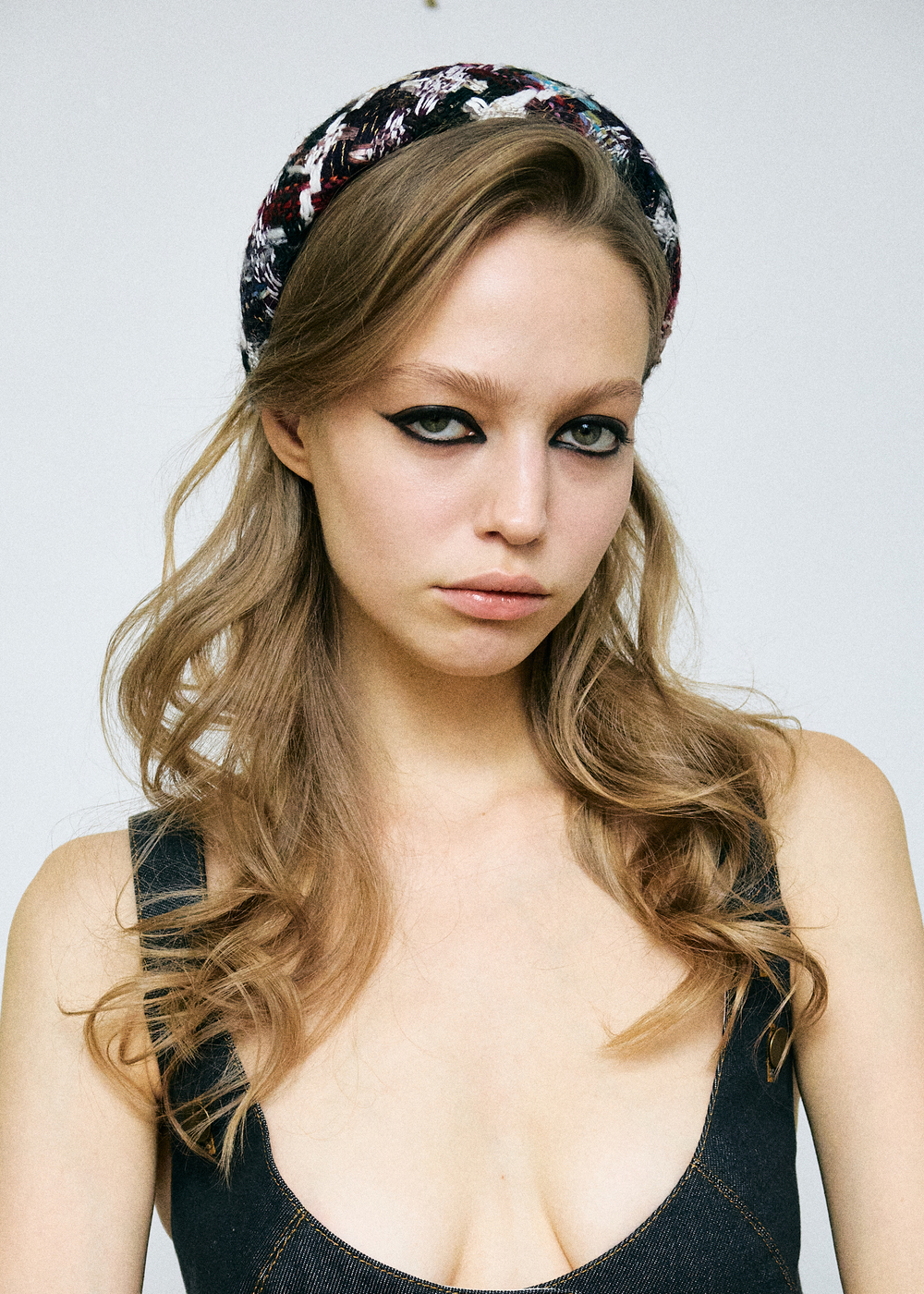 Ободок из цветного твида