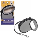 Поводок-рулетка «Верный друг» 5м до 15кг цвет серый