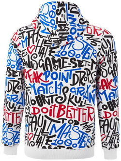 Куртка теннисная Hydrogen Graffiti FZ Hoodie Man - white