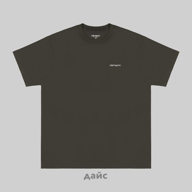 Футболка мужская Carhartt WIP Script Embroidery артикул:I030435_cypress - купить в магазине Дайс