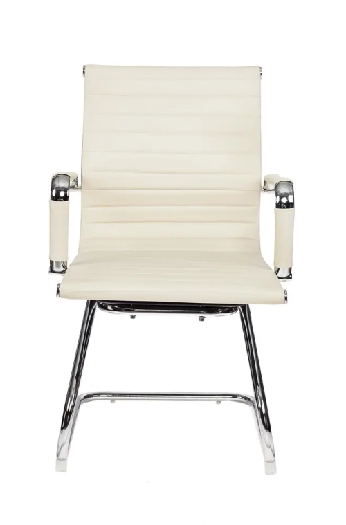 Кресло Бюрократ CH-883-LOW-V слоновая кость эко.кожа низк.спин. полозья металл хром