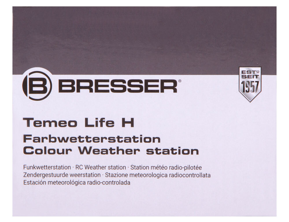 Метеостанция Bresser Temeo Life H с цветным дисплеем, черная
