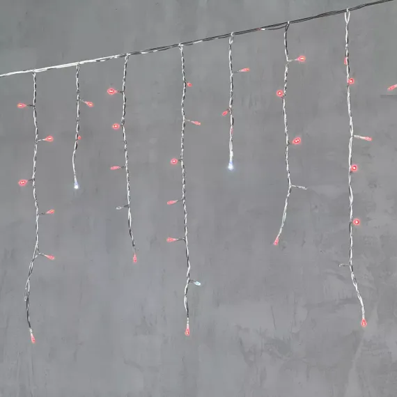 Светодиодная бахрома 4,9*0,5 м., 240 LED красный, мерцание, прозрачный провод ПВХ, Beauty Led (PIL240BLW-10-2R)