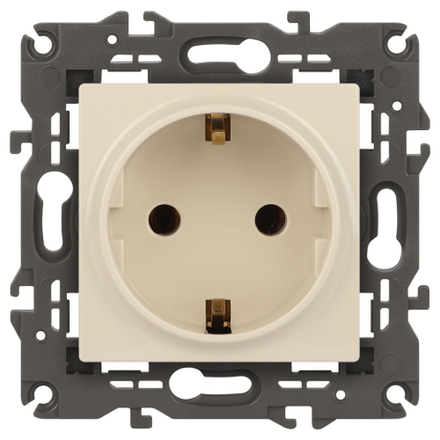 Розетка ЭРА Elegance 14-2101-02 с заземлением 2P+E Schuko 16A-250В IP20 слоновая кость