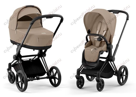 Детская коляска Cybex Priam IV 2 в 1 Cozy Beige шасси Matt Black