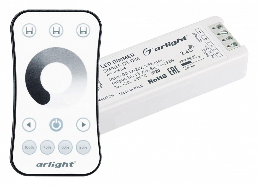 Контроллер-диммер с пультом ДУ Arlight SMART 034786