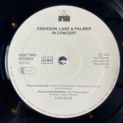 Винтажная виниловая пластинка LP Emerson, Lake and Palmer In Concert (Germany 1979)