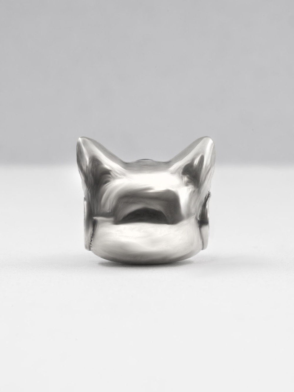 Шарм-бусина Мистическая Кошка из серебра