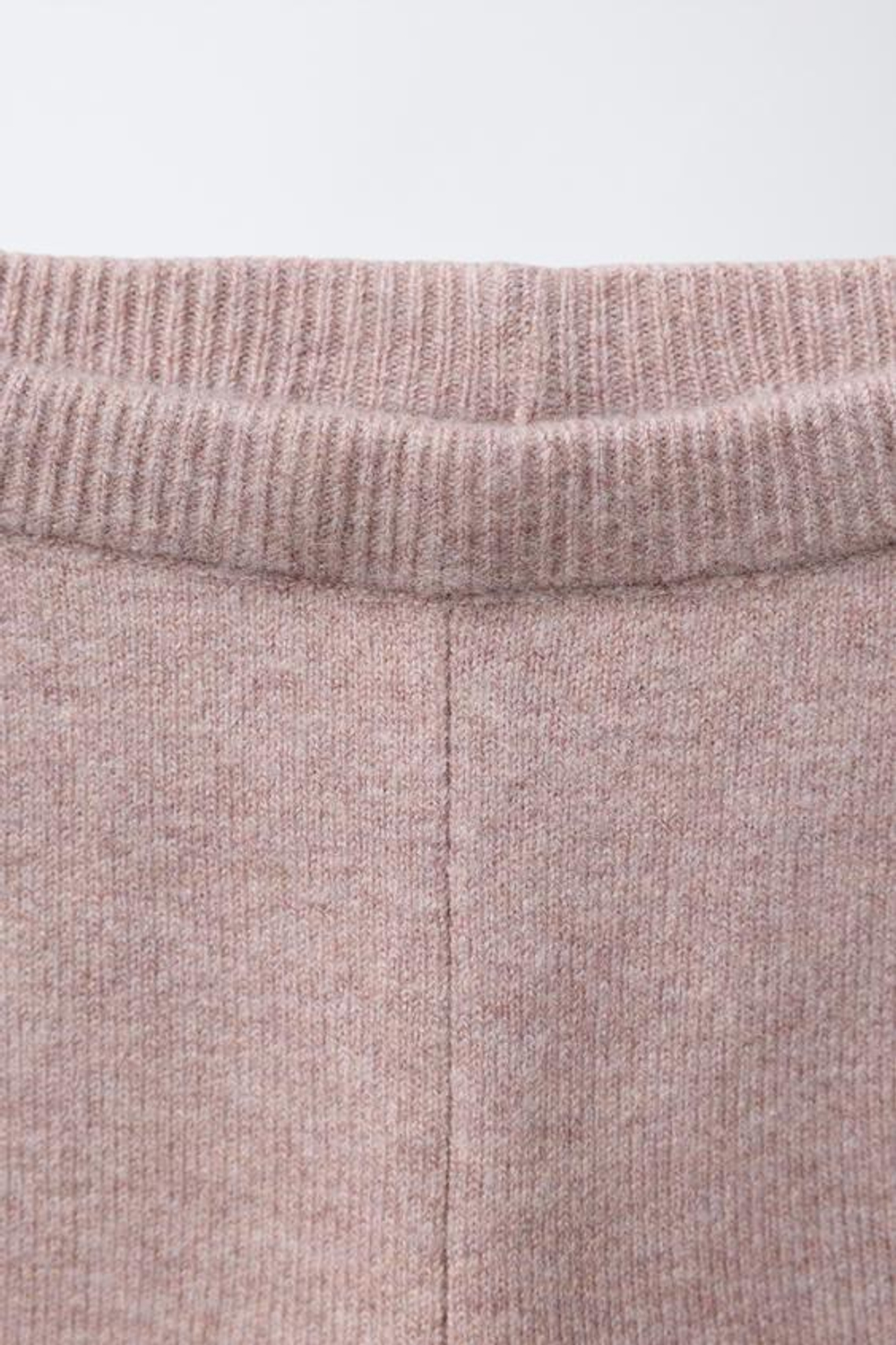 ZARA ТРИКОТАЖНЫЕ ЛЕГИНСЫ С КРУЖЕВОМ, БЛЕДНО-РОЗОВЫЙ