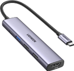 Конвертер USB 3.1 Type C на HDMI/USB 2.0x2/USB 3.0x1/Type C PD 100W UGREEN 15495
