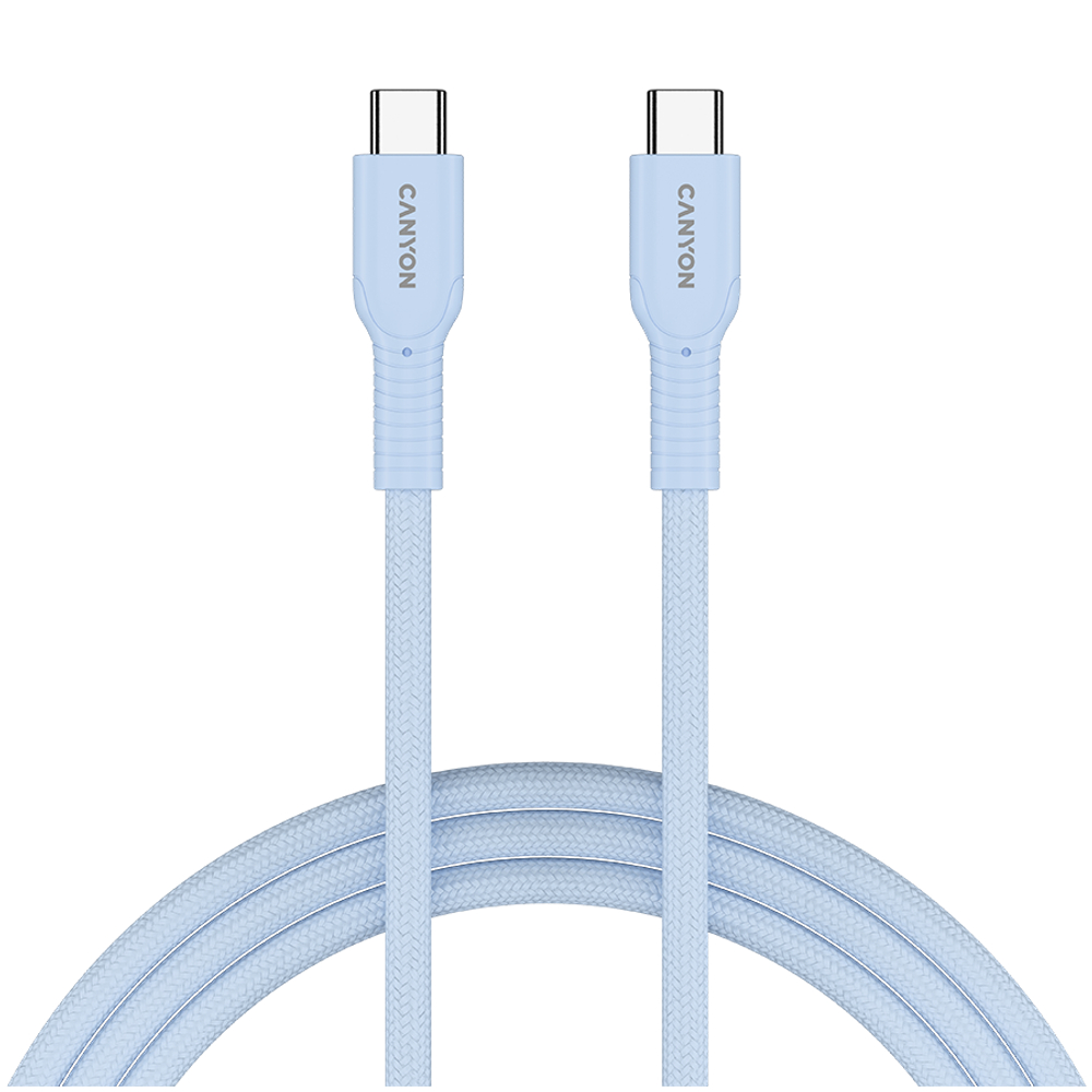 CANYON cable OnWire 60CL C-C 60W COLOR Braided 1m Light Blue