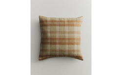 Zara Home наволочка декоративная из льна, зелёный, в клетку, 45x45 см