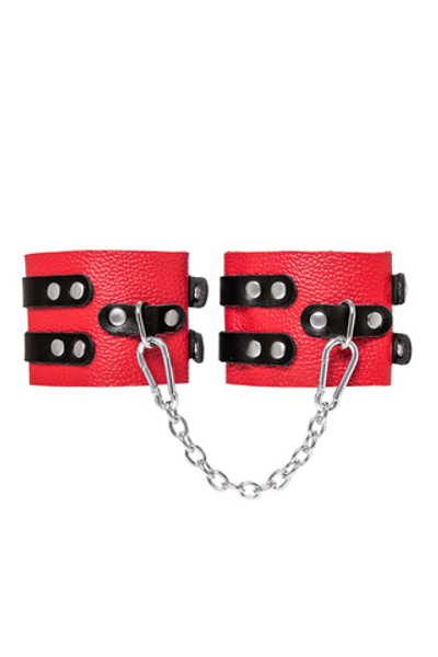 Оковы Pecado с двумя ремешками с люверсами красные 25 см