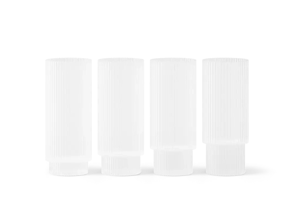 Стаканы Ferm Living Ripple Long Drink Froasted, Set of 4, Clear