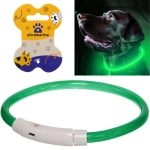 Ошейник неоновый для собак средних пород «Защита Бро», цвет зеленый, зарядка от USB, шнур в комплекте, размер M - d 50см (пакет с подвесом)✦