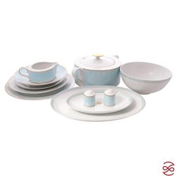 Столовый сервиз Falkenporzellan Corvara AERO BLUE-GOLD 6 персон 26 предметов