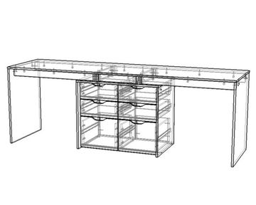 Стол  ГРАНД-ЛАВОРО-3 /2200*750*600/ белый / розовый кварц