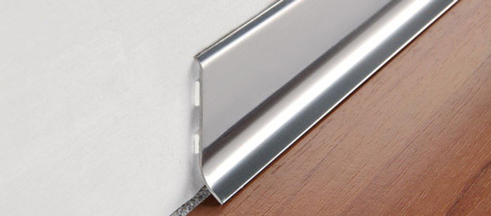 Стальной плинтус Progress Profiles BTAC 40А*2000 мм полированная нержавеющая сталь с клеящим веществом