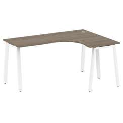 Metal System Стол криволинейный правый на А-образном м/к БА.СА-4 (R) Вяз Благородный/Металл Белый 16