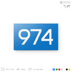 Номер на дверь 974, табличка на дверь для офиса, квартиры, кабинета, аудитории, склада, голубая 120х70 мм, Айдентика Технолоджи