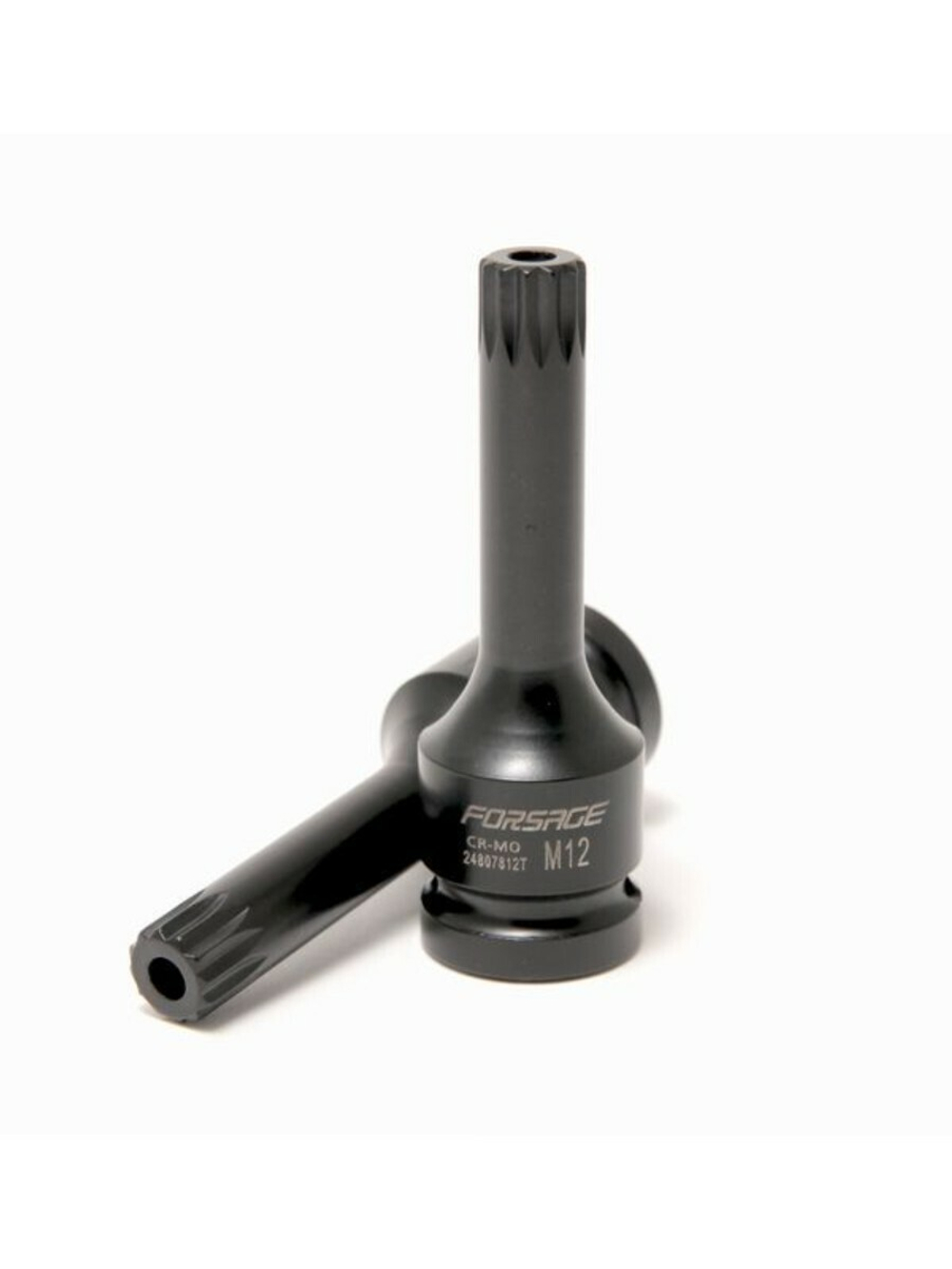Головка-бита SPLINE глубокая ударная1/2'', M10 с отверстием Forsage F-24807810T