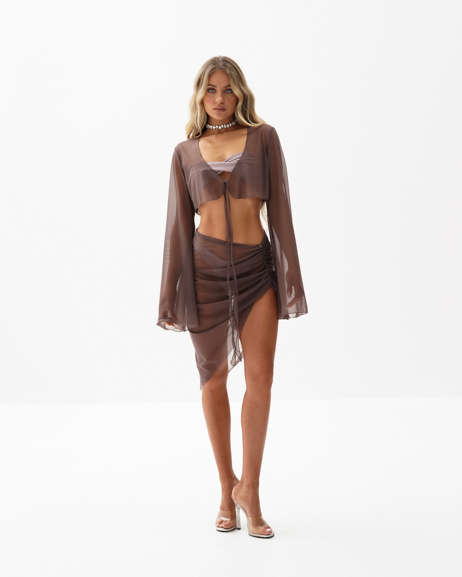 №019 Топ из сетки на завязках (шоколад)