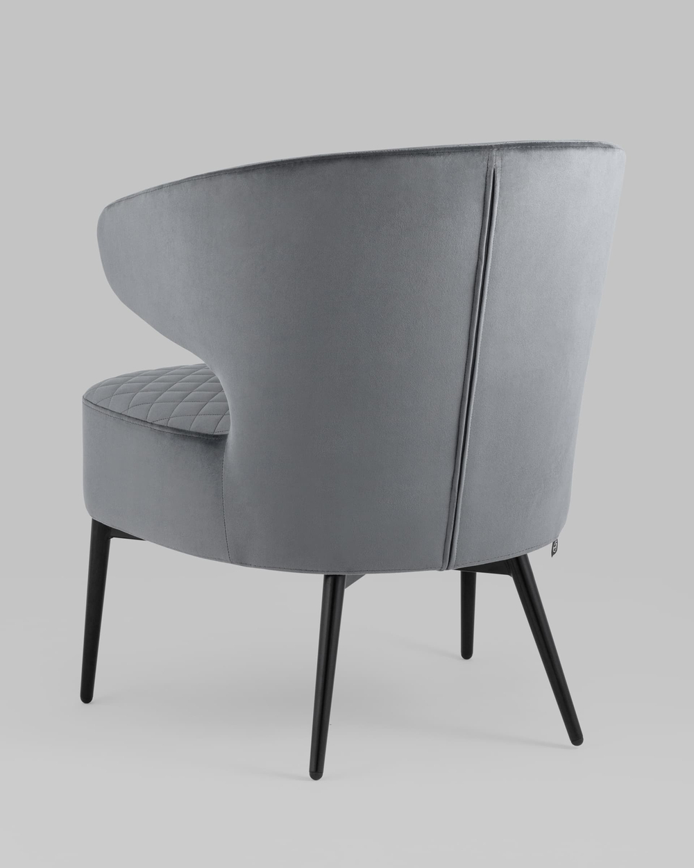 Кресло лаунж Royal велюр тёмно-серый