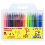 Фломастеры 18 цв. 3-х гран. блист. (Каляка-Маляка)