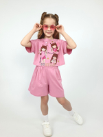 02-159-4 Комплект для девочки (джемпер+ шорты)