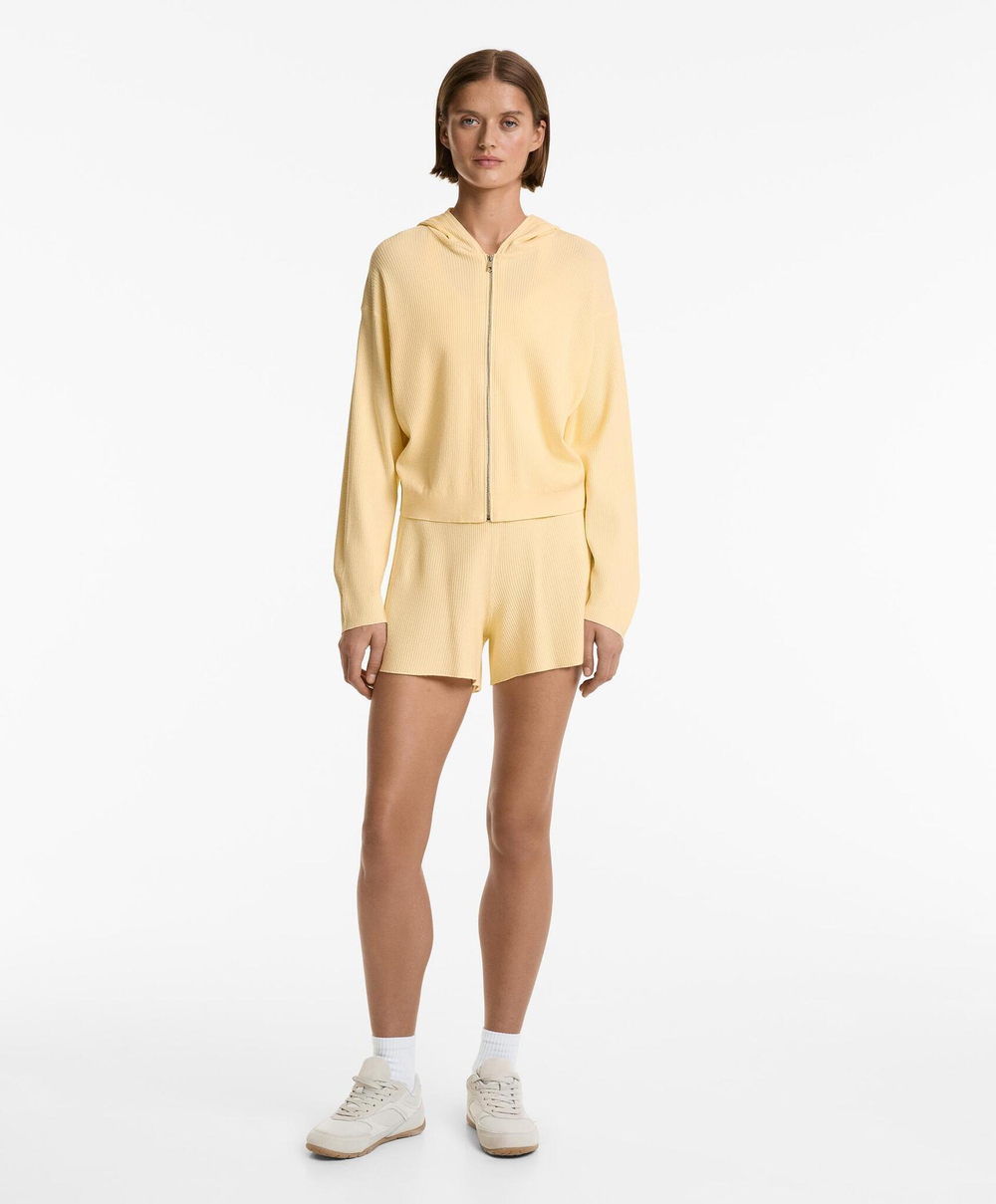 Oysho Куртка из трикотаж в в рубчик, желтый