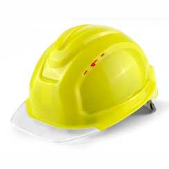 Каска Росомз СОМЗ-80 Абсолют Престиж RAPID, защитная, сигнально-желтая, серый прозрачный козырёк, арт. 783725