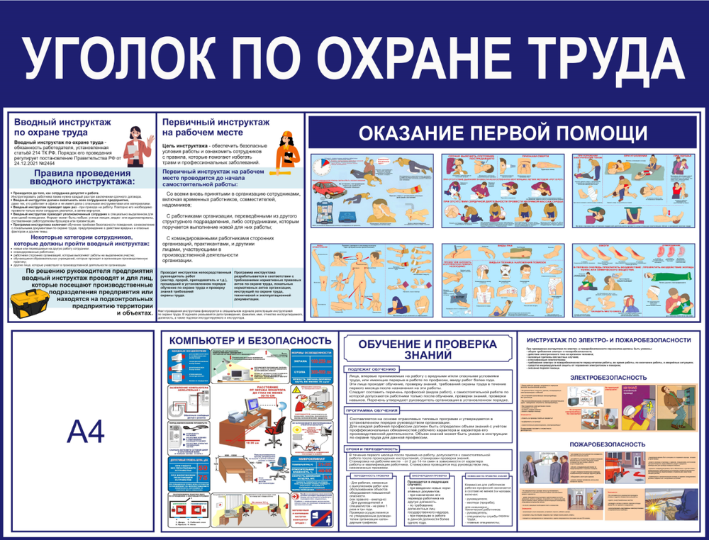 Информационный стенд "Уголок по охрана труда"