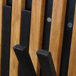 Вешалка деревянная Пиафорте Нигелла 1196х331 мм со складными крючками (10 шт) / Вешалка для одежды настенная деревянная из массива дикого дуба и ДСП в прихожую