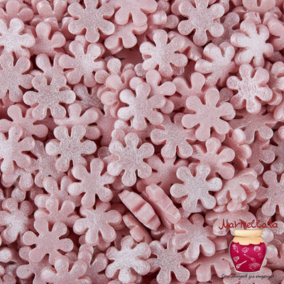 Посыпка "Снежинки розовые перламутровые", 75 гр.