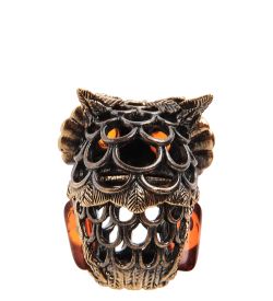 AM-2987 Наперсток «Совушка» (латунь, янтарь)