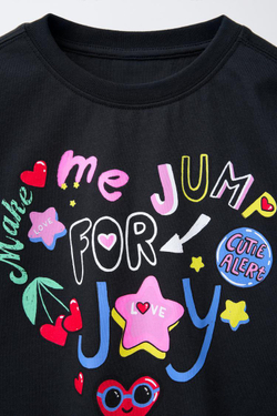 ZARA ФУТБОЛКА С ФЛУОРЕСЦЕНТНЫМ ТЕКСТОМ, АНТРАЦИТОВО-СЕРЫЙ