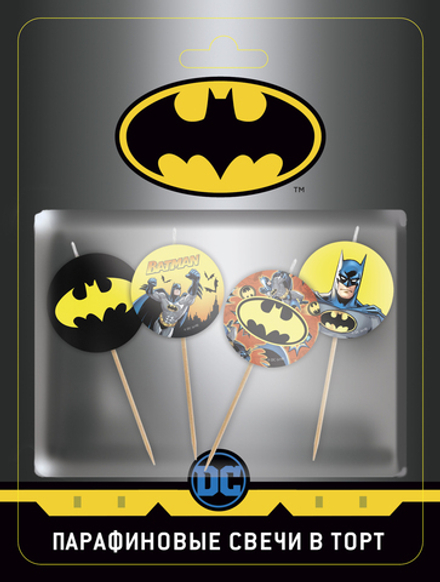 Свечи Круг, Бэтмен, 4 см, 4 шт.