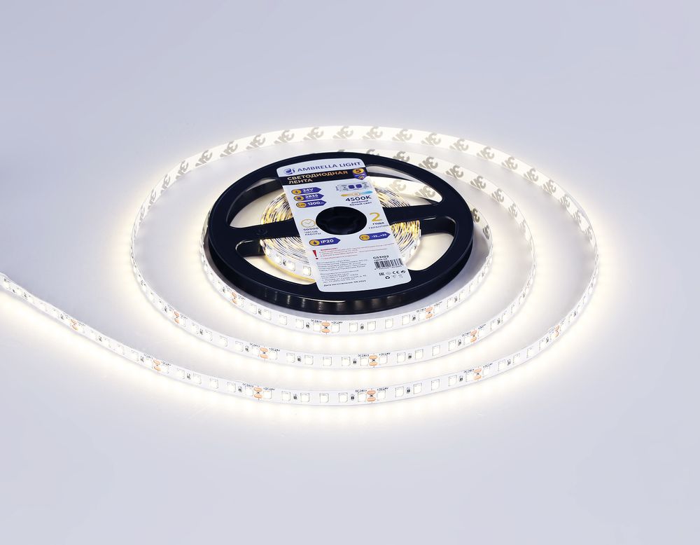 Ambrella Светодиодная лента Ambrella Light GS3102 2835 120Led /10W m/ 24V IP20 4500K 5m LED Strip 24V GS3102