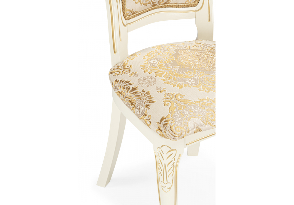 Стул деревянный Woodville Bronte молочный, патина