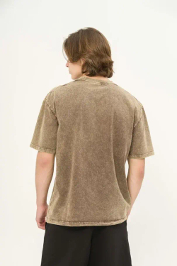 Футболка КУЛЬТУРА oversize "Premium", garment dyed коричневый