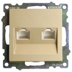 Розетка двойная Ethernet RJ-45 без рамки Stekker Катрин 50009